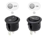 Interruttore a bilanciere ON/OFF rotondo da incasso 15mm – 4
