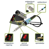Stazione di saldatura Velleman VTSS4N regolabile 40-48W 150-450 °C – 2