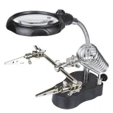 Lente d'ingrandimento con illuminazione LED, pratiche pinze e supporto per saldatore – 1