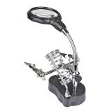 Lente d'ingrandimento con illuminazione LED, pratiche pinze e supporto per saldatore – 2