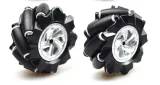 Ruota Mecanum / Ruota omnidirezionale - 80MM-A Nero - set di 2 ruote (1xL + 1xR) – 1