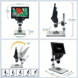 Microscopio digitale (1200x) con schermo LCD regolabile da 7" – 4