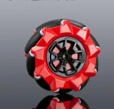 Ruota Mecanum / Ruota omnidirezionale - 80MM-A Rosso - set di 2 ruote (1xL+1xR) – 3