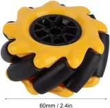 Ruota Mecanum / Ruota omnidirezionale - 60MM-K Gialla - Set da 4 – 4