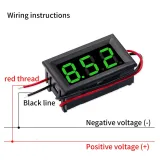 Voltmetro 3,5V-30V -  Verde, 0.56 inch, da incasso – 2