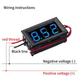 Voltmetro DC 3,5V-30V -  Blu, 0.56 inch, da incasso – 2