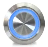 Pulsante | on-off self lock | 12-24V LED Blu | Acciaio inox | 16mm – 1