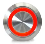 Pulsante | on-off self lock | LED rosso 5V | acciaio inox | 12mm – 1