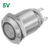 Pulsante | Momentaneo - impulso | LED 5V Bianco | Acciaio inox | 12mm – 1