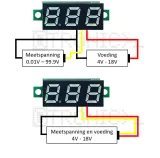 Voltmetro 0V-100V Verde – 3