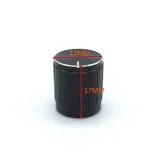 Manopola in alluminio per Rotary Switch/ Potentiometer (diametro: interno 6mm, esterno 15mmx17mm) - nero – 2