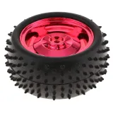 Smart Car Model Robot Ruota/Gomma Auto 85x38mm per Arduino, adatta per 4WD/2WD - Rosso Metallizzato – 2