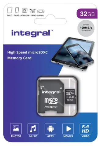 Integral 32GB V10 High Speed microSDHC Card Class 10 - 100MB/s con adattatore SD
