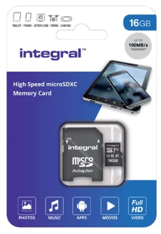 Integral 16GB V10 High Speed microSDHC Card Class 10 - 100MB/s Adattatore SD