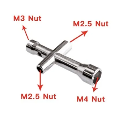 Mini chiave a bussola quadrifacciale M2.5, M3, M4