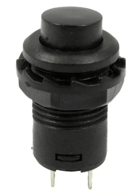 Pulsante | on-off self lock | foro rotondo 14x20 12mm | Nero