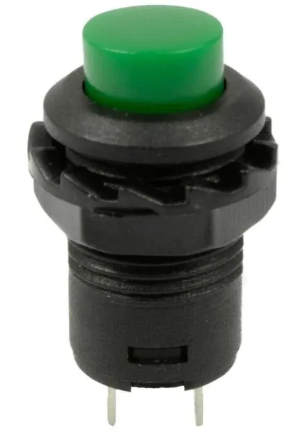 Pulsante | on-off self lock | foro rotondo 14x20 12mm | Verde