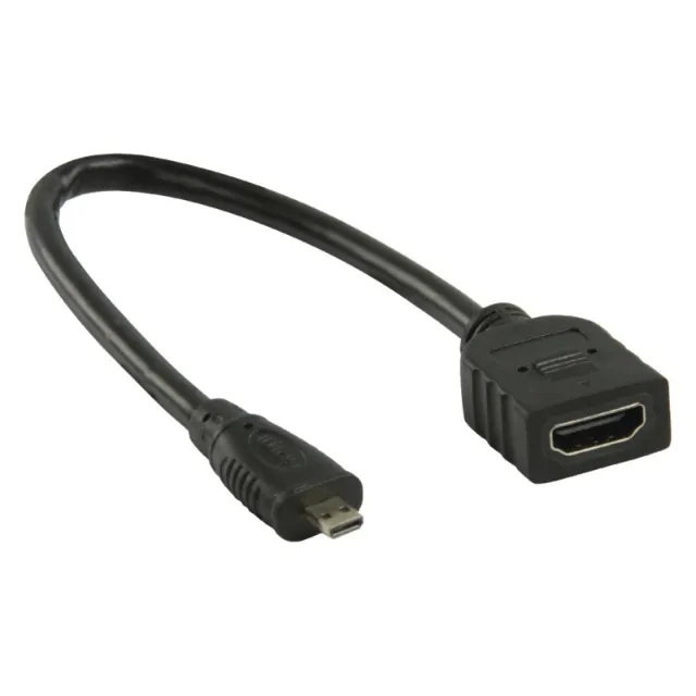 Connettore femmina Micro-HDMI a HDMI nero 0,2m