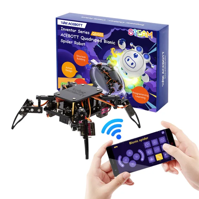 ACEBOTT Kit robot ragno bionico quadrupede ESP8266 con Arduino IDE e ACECode (Scratch)