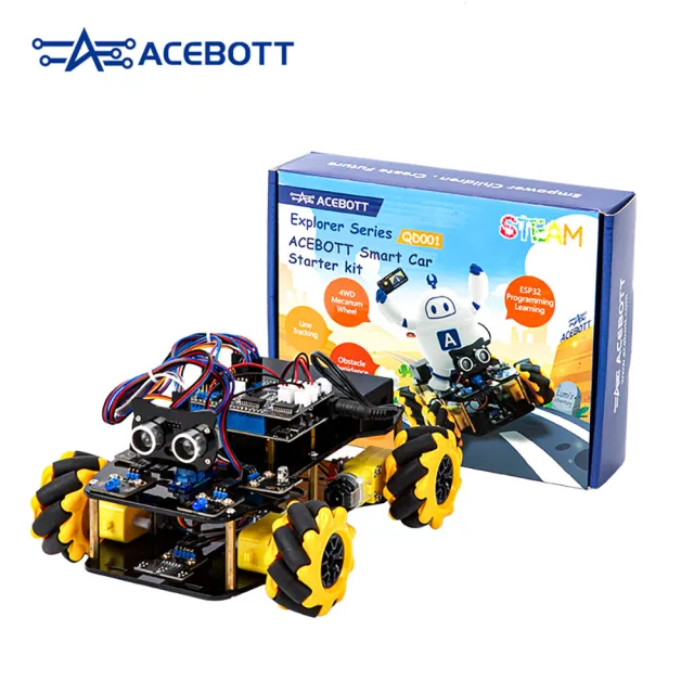 Auto robotica ACEBOTT ESP32 con trazione 4x4 a ruote mecanum | Fai da te | STEM