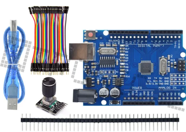 Starter Kit per Arduino con Rotary Encoder e set di cavi Dupont da 40 pezzi