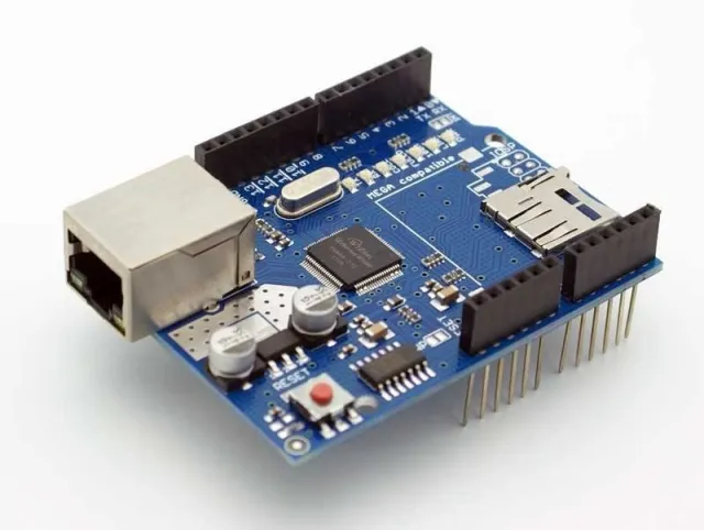 Ethernet Shield W5100 con lettore di schede Micro-SD per Arduino