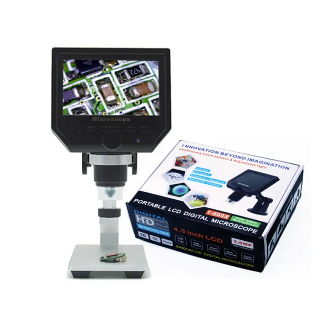 Microscopio digitale 600x 3.6MP con supporto