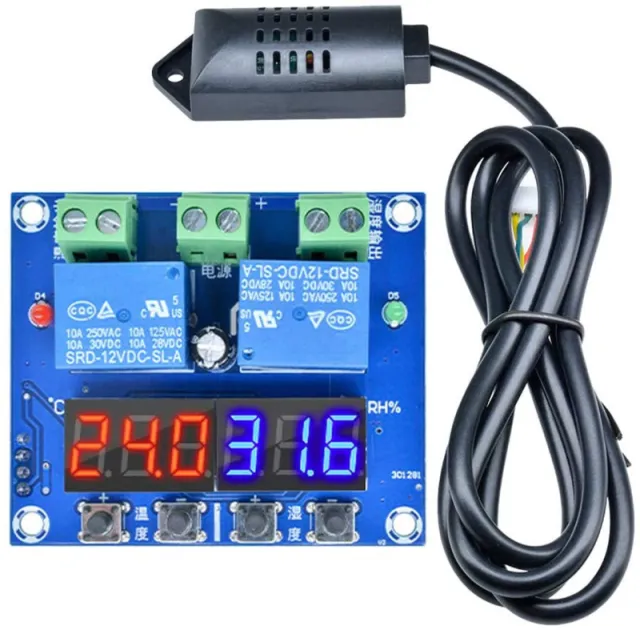 Interruttore relè doppio temperatura e umidità 12V