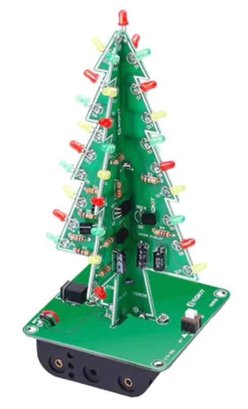 Kit di saldatura albero di Natale con LED rossi, verdi e gialli lampeggianti