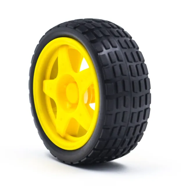 Ruota con gomma per robot o smart car giallo