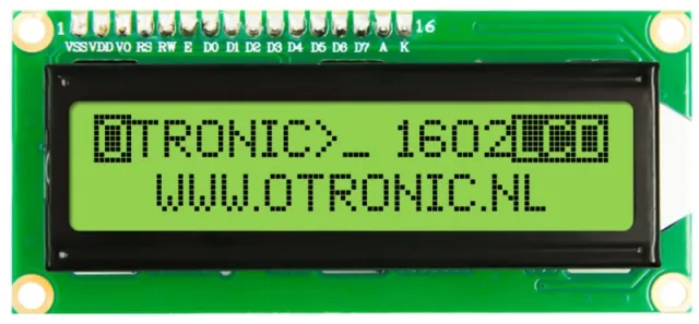 LCD 1602 verde/giallo con retroilluminazione