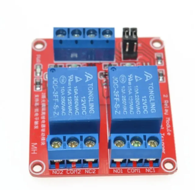 Modulo relè 5 V, 2 canali, con terminali a vite e optocoupler