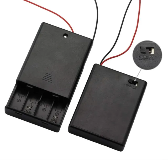 Portabatterie 4x AAA con interruttore on/off (6V)