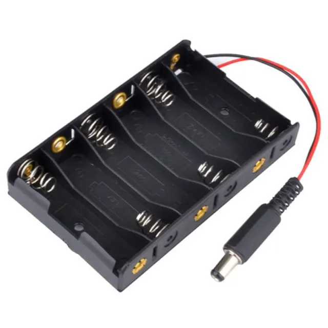 Portabatterie per 6 batterie AA con jack DC (9V)