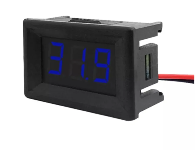 Voltmetro DC 3,5V-30V -  Blu, 0.56 inch, da incasso