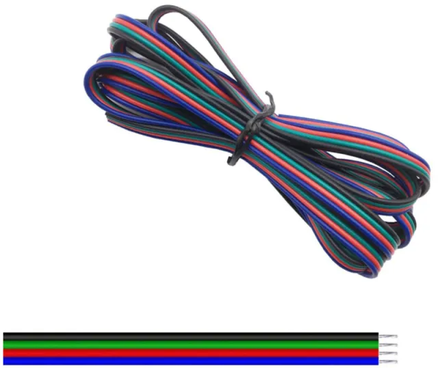 Cavo a 4 conduttori 22AWG Ø1.3mm blu / rosso / verde / nero 1 metro