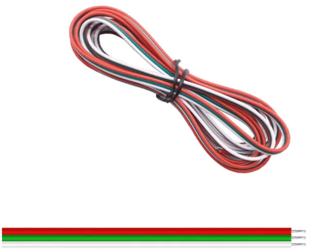 Cavo a 3 conduttori 22AWG Ø1.3mm rosso / verde / bianco 1 meter