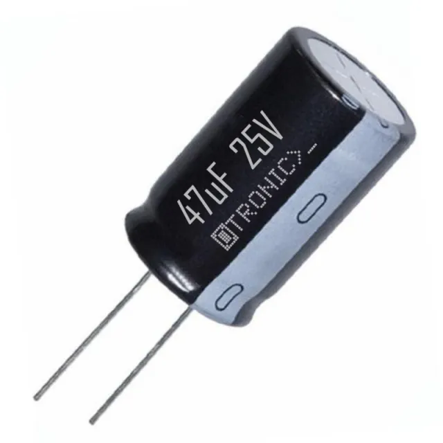 10x Condensatore 47uF 25v Elettrolitico (ELCO) nero