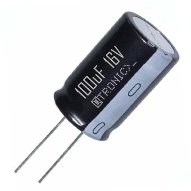 10x Condensatore 100uF 16v Elettrolitico (ELCO) nero