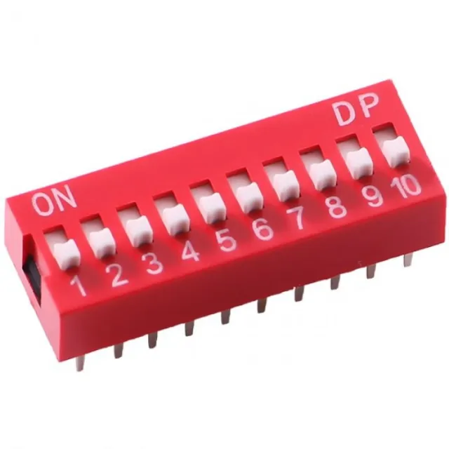 Dip switch a 10 poli 2,54 mm