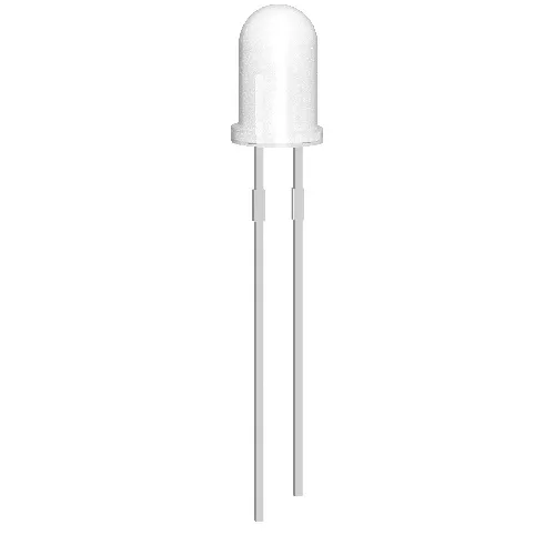 10x Diodo LED 5mm Bianco Opaco 3V