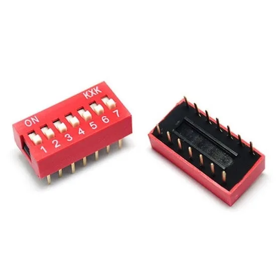 Dip switch a 7 pin 2,54 mm