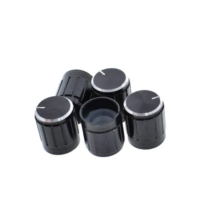 Manopola in alluminio per Rotary Switch/ Potentiometer (diametro: interno 6mm, esterno 15mmx17mm) - nero