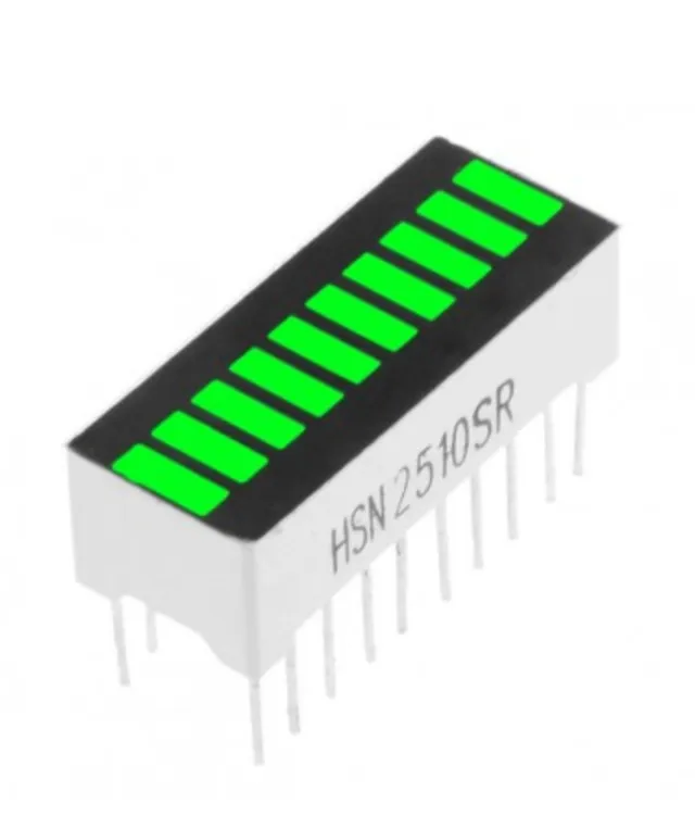 Barra LED a 10 segmenti Verde