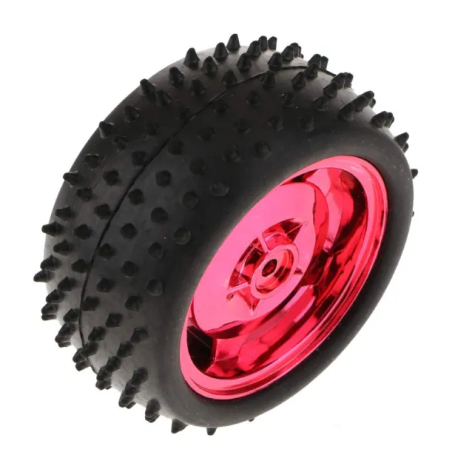 Smart Car Model Robot Ruota/Gomma Auto 85x38mm per Arduino, adatta per 4WD/2WD - Rosso Metallizzato