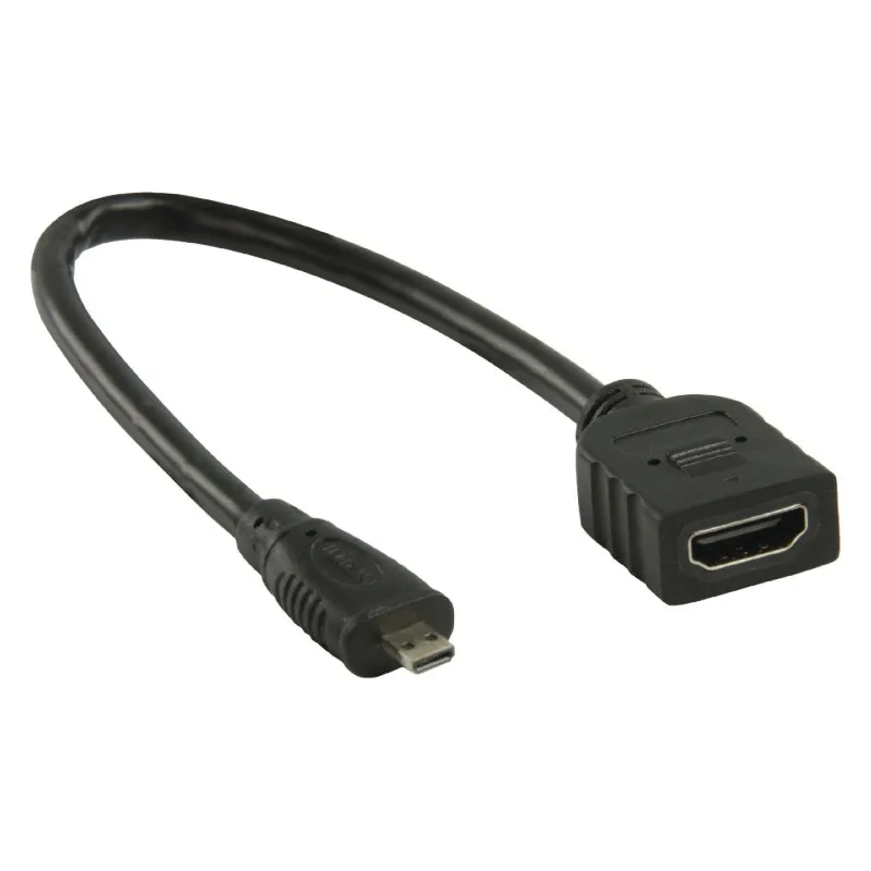 Connettore femmina Micro-HDMI a HDMI nero 0,2m
