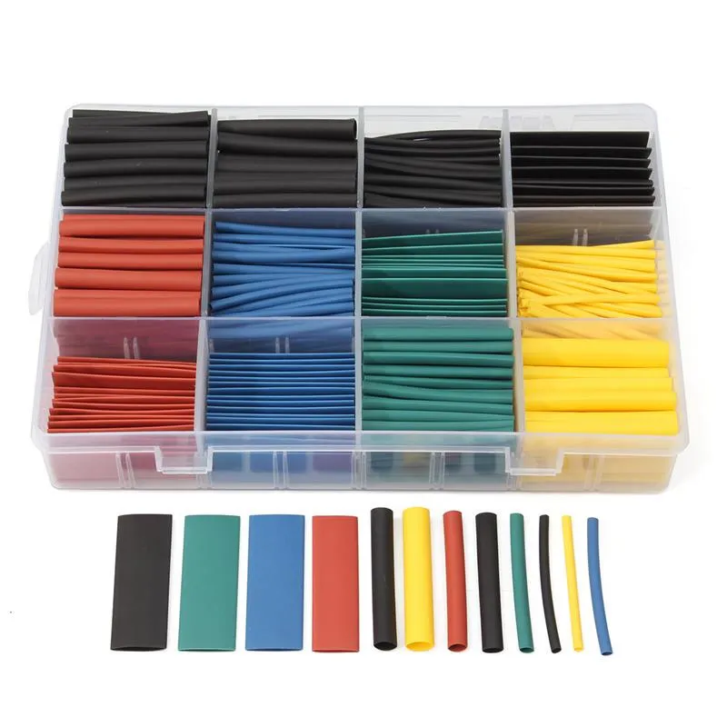 Set da 530 pezzi di guaine termorestringenti colorate in scatola