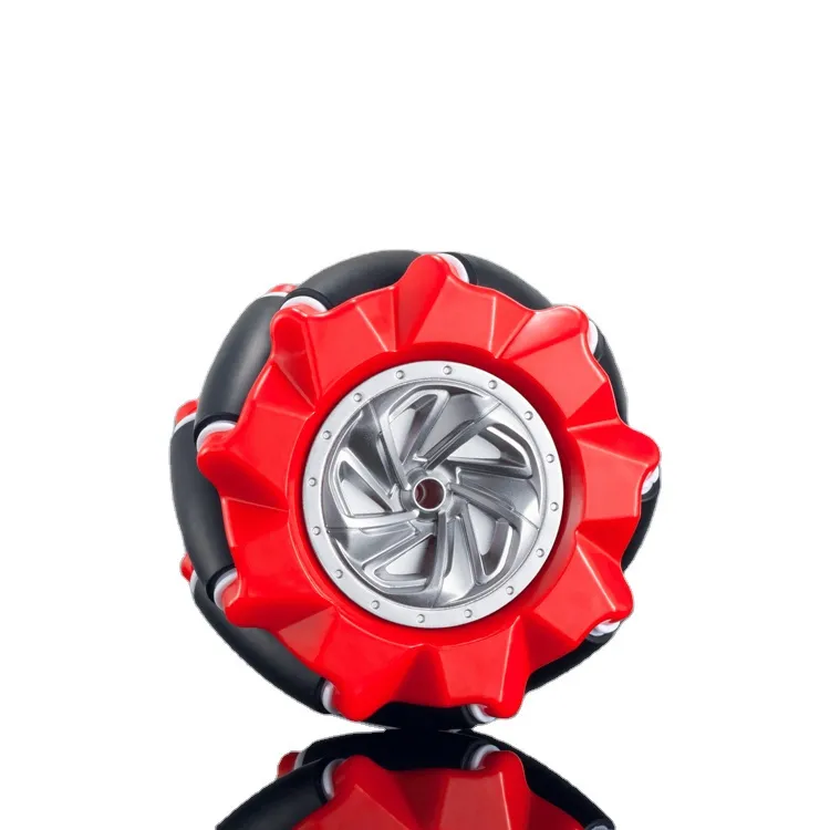 Ruota Mecanum / Ruota omnidirezionale - 80MM-A Rosso - set di 2 ruote (1xL+1xR)