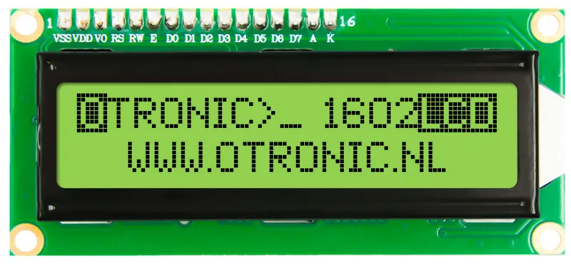 LCD 1602 con retroilluminazione verde/gialla con I2C pre-saldato
