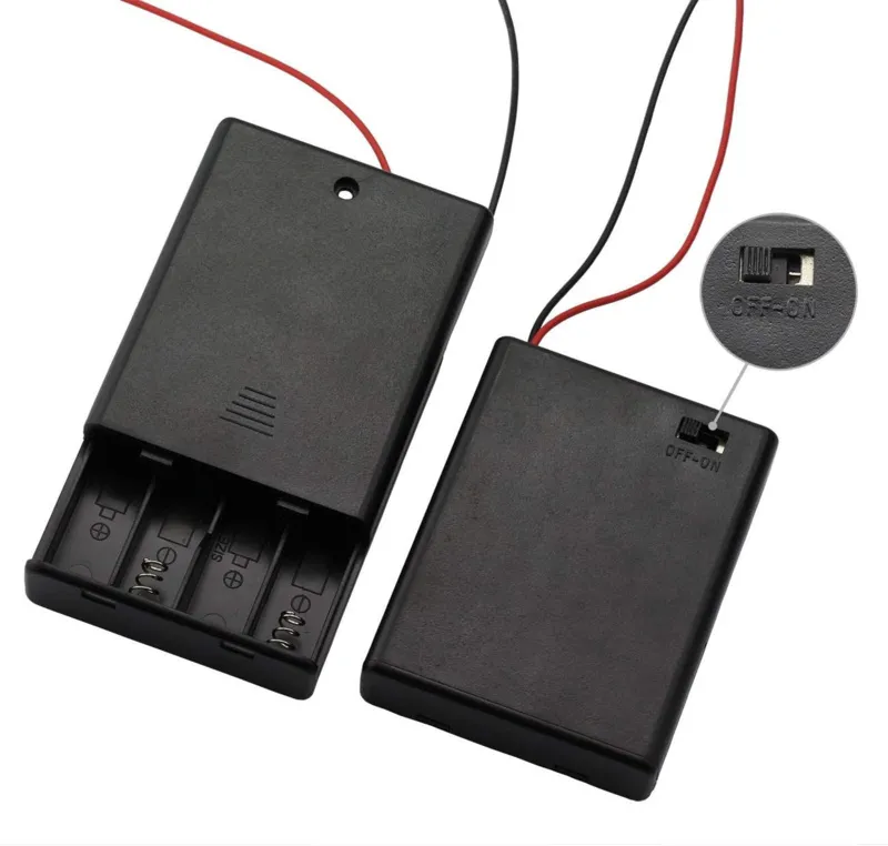 Portabatterie 4x AAA con interruttore on/off (6V)